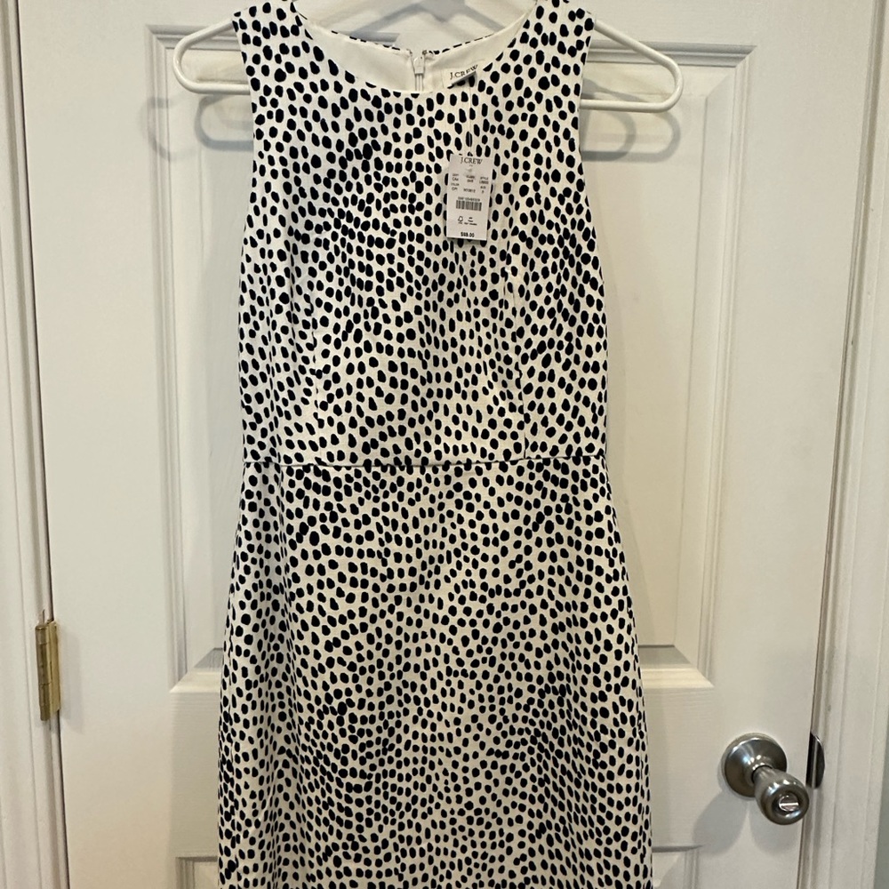 J Crew Factory sheath dress white with navy size 0